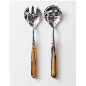 Ensemble cuillère et fourchette de service en métal à prix abordable avec poignée en os pour la maison et le mariage Serveur à salade de table - Product Image 5