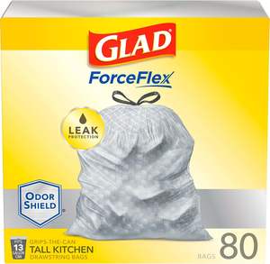 Sacs poubelle à cordon pour cuisine Glad ForceFlex Tall, 13 gallons, OdorShield, 80 unités - Product Image 2