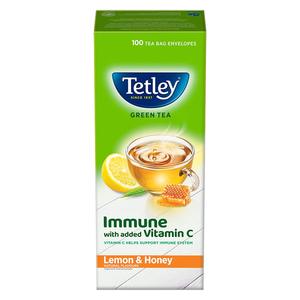Tetley 1 Green <b>Tea</b>, Lemon And Honey, 100 <b>Tea</b> Bags - Product Image 1