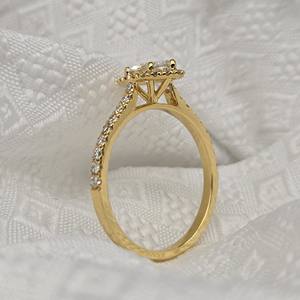 Anillo de Compromiso y Boda con Diamante Cultivado en Laboratorio con Certificación IGI CVD HPHT, Chapado en Oro Rosa, para Mujer, para Fiestas - Product Image 5