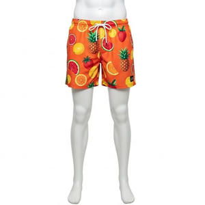 Maillots de bain pour hommes écologiques à motifs de fruits, polyester recyclé, séchage rapide, shorts de plage, confort estival, shorts de surf, vêtements de bain - Product Image 1