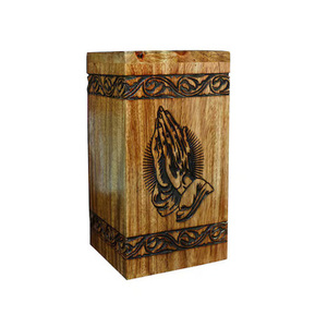 Venta al por mayor de urnas de cremación de madera hechas a mano de estilo americano moderno adulto hombre mujer funerario urnas decorativas - Product Image 1