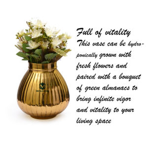 Pot de fleurs en laiton artisanal, design indien traditionnel avec finition martelée, décoration polyvalente, récipient de rangement doré - Product Image 4