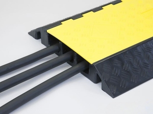 Protecteur de câble de sécurité Wesure 1000x300x45mm 3 canaux en caoutchouc avec revêtement en PVC Protection routière - Product Image 3