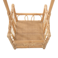 Porte-manteau en rotin naturel fabriqué à la main avec étagère à chaussures intégrée Organisateur d'entrée bohème pour chapeaux et veste pour espace garde-robe