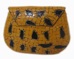 Handmade Metal Clutch cum Sling <b>Bag</b> Yellow Purse Ethnic Clutch metal <b>bag</b> - Product Image 1
