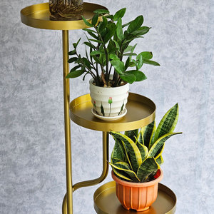 Sturdy Iron Plant <b>Stand</b> with Stone Base 48x39x109cm for Indoor Decor and Flower <b>Pots</b> Living Room Use - Product Image 5