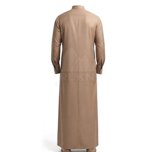 Elegante Thobe Árabe Informal, Ligero y Transpirable, Ropa Tradicional de Manga Larga con Cuello Alto, Diseño para Bodas y Reuniones - Product Image 5