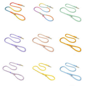 Macramé personalizado Paracord Color Pastel redondo empuñadura tejida hecha a mano Color degradado Nylon perro Correa 6 pies cuerda hecha a mano - Product Image 4