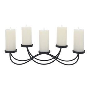 Bougeoir en fer fait à la main en métal de meilleure qualité enduit de poudre noire pour décoration de noël décor de mariage - Product Image 1