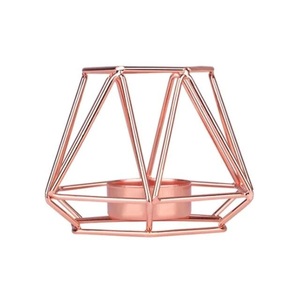 Hot Selling Unique Geometric Design Metal Candle Holder for Home Decor and Christmas Elegant Christmas Candle Stand - Product Image 1
