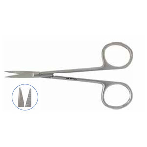 Tijeras Oftálmicas de Precisión, Rectas y Puntiagudas, de Acero Inoxidable, Instrumento Microquirúrgico de 11.5 cm de Longitud, con Certificación CE - Product Image 1