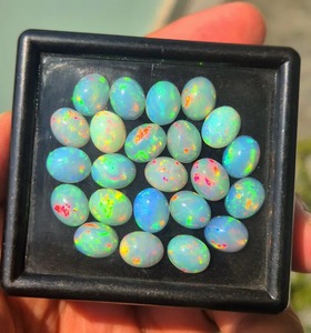 AA + Calidad Natural etíope Welo Opal Cabochon 8x10 MM Oval White Top Flashy Third Party Certified 2-4 Quilates Piedras preciosas sueltas - Product Image 5