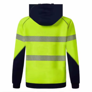 Sudadera DE SEGURIDAD HiVis Con parte inferior negra para ropa de trabajo, suéter de construcción de lana, naranja fluorescente reflectante para exteriores - Product Image 2