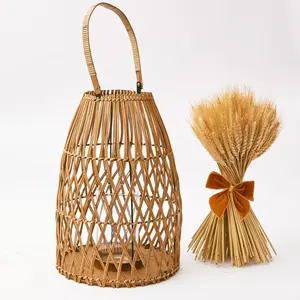 Delightful Large <b>Rattan</b> <b>Lantern</b> With Handles Attractive <b>Rattan</b> Candle <b>Lantern</b> for Decoration - Product Image 6