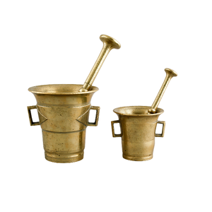 Diseño de lujo Forma redonda Imam Dasta Mejor calidad Color dorado Latón Maja y mortero para proveedor mayorista - Product Image 6