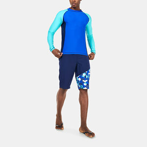 Top Trending New Men's Customized Logo Printed Rash Guard Quick Dry Breathable <b>Swimming</b> Wear Wholesale Crew Neck <b>Clothing</b> - Product Image 4