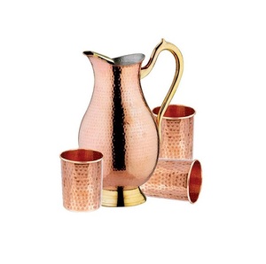 Jarra de cobre Royal Mughal, recipiente martillado con capacidad curativa Ayurveda, jarra de agua para beber en la cocina del hogar - Product Image 5
