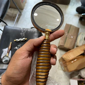 Lupa de mano con mango de bocina, lentes con mango de cuerda, acabado de alta calidad y gran aumento, Decoración de mesa - Product Image 1