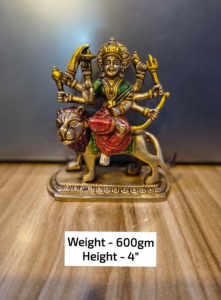 Figurines de Ganesh et Lakshmi en laiton antique moderne sur mesure, multicolores, pour les temples domestiques et la décoration religieuse - Product Image 5