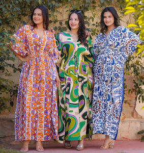 Nouvelle tendance 2024 vêtements pour femmes rayonne imprimé été concepteur gland dentelle corps complet couvrir caftan - Product Image 4