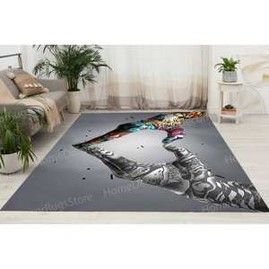Tapis d'amour fait main, Tapis imprimé, Tapis personnalisés, Tapis avec graffiti d'amour, Tapis fin non tissé - Product Image 1