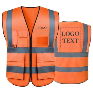 Gilet de construction en maille respirante Logo ou texte gilet de travail routier multi-poches personnalisé pour hommes travailleurs - Product Image 2