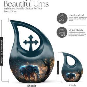 Urna de Metal de caballo para cenizas Urnas de cremación de mujeres para cenizas humanas Mini urnas Hombre adulto Hombre pequeño para cenizas humanas Tamaño personalizado - Product Image 2