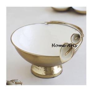 Tazón para Servir de Aluminio de Último Diseño, la Mejor Calidad, Color Blanco y Dorado, Tazón para Servir Frutos Secos de Home Arts - Product Image 3