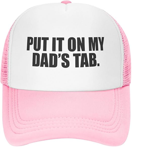 Put It On My Dad's Tab Trucker Hat Unisex Adult Hats Adjustable <b>Cap</b> for Men and <b>Women</b> Classic Fishing <b>Caps</b> - Product Image 1