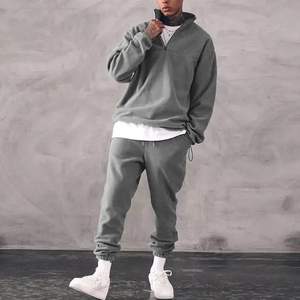 OEM al por mayor de gran tamaño de algodón con capucha en blanco y Joggers chándal personalizado conjunto de chándal para los hombres - Product Image 1