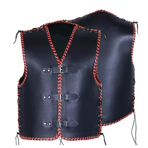 Gilet de moto en cuir de vachette véritable pour homme, personnalisable, de haute qualité, coupe-vent, grande taille, imperméable - Product Image 2