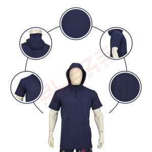 Blaze Fight Wear Customizable Men's Fashion Cotton Hoodie half zipper half sleeve hoodies Man hoodies - Product Image 5