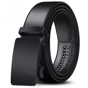 Ceinture à boucle automatique personnalisée, tendance, ceinture commerciale, sangles classiques, ceinture en cuir véritable noire pour hommes - Product Image 1