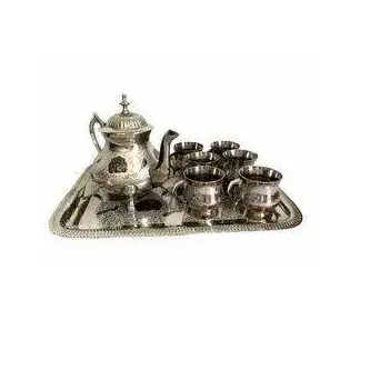 Fabricante de cafetera de té árabe artesanal indio de juegos de café y té de la India decoración Eid Ramadán 2023 juegos de vajilla de regalo