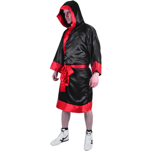 Bata de Boxeo y Kickboxing Roja y Negra para Hombre, Transpirable, Resistente, para Artes Marciales, Bata de Ring, Colores Personalizados - Product Image 3