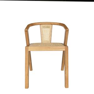 Modern Farmhouse Solid Wood <b>Dining</b> <b>Chair</b> with <b>Rattan</b> Vietnam Home Furniture ODM for Kitchen School Hall Apartment Villa - Product Image 3