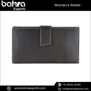 Portefeuille de créateur long en cuir véritable avec fermeture éclair pour femmes, élégant, vintage, doublure en polyester avec blocage RFID, logo personnalisé - Product Image 5