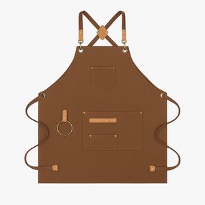 Delantal de Cocina sin Mangas de Algodón Resistente al Agua con Protección UV y Múltiples Bolsillos para Uso en Restaurantes y Hogares - Product Image 1