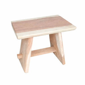 Banc marchepied en bois de Suar massif de qualité supérieure avec bord naturel pour une décoration intérieure rustique et unique dans le salon - Product Image 2