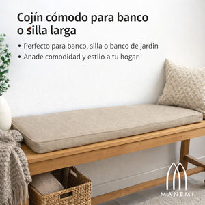 Coussin de banc long en mousse haute densité pour intérieur avec housse amovible et lavable à fermeture éclair – Rangement et supports pour chaussures - Product Image 2