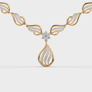 Collar con Colgante de Diamante Redondo Cultivado en Laboratorio, Certificado por IGI, para Mujer, Oro Amarillo/Blanco/Rosa de 14K, Diseño Floral - Product Image 5