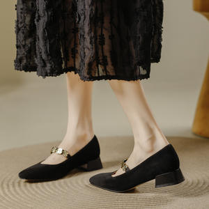 Escarpins à talons hauts et plateforme à bout pointu pour femmes, en cuir souple, confort toute la journée pour le travail - Product Image 3