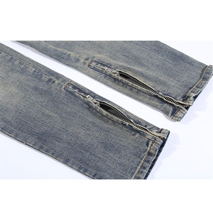 Pantalones Vaqueros Acampanados Personalizados para Hombre, de Alta Calidad, con Spandex/Poliéster, Lavado Nieve, Holgados, Tallas Grandes, Cintura Alta, Ecológicos - Product Image 3