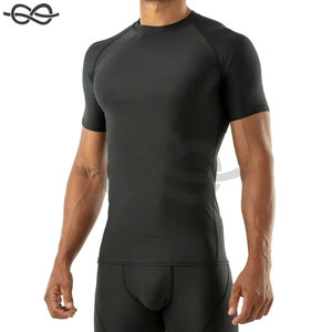 Chemise de compression pour hommes T-shirts sous-vêtements Sports de loisirs Design de revers à la mode 3D dégradé à manches courtes - Product Image 5