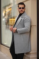 Parkas à boutons respirants en laine mélangée à double boutonnage pour hommes pardessus Long hiver Trench Coat Plaid classique revers affaires décontracté