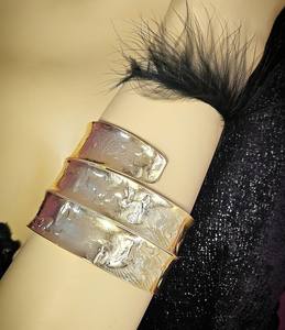 Vintage 1970's <b>Gold</b> Brass Plaited Bangles <b>Chunky</b> Statement Ethnic <b>Bracelet</b> Beautiful <b>Chunky</b> Brass Bangle - Product Image 6