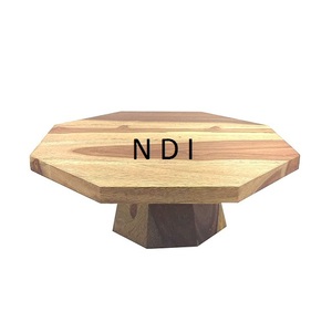 Soporte de pastel de forma octogonal para decoración de mesa Soporte de servidor de pastel de acabado pulido natural - Product Image 1