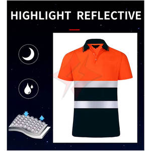 Camiseta Polo de Trabajo de Seguridad Reflectante de Manga Corta para Hombre, Alta Visibilidad, ANSI Clase 1, Impermeable, con Logotipo Personalizado - Product Image 4