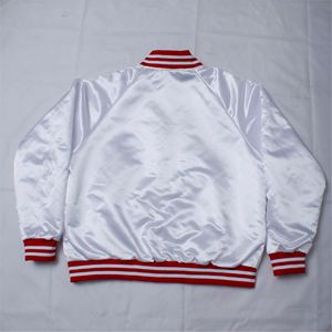 Chaqueta Varsity de Satén con Botones a Presión en la Parte Delantera, Cuello y Puños de Punto Acanalado a Rayas y Cintura Elástica - Product Image 3